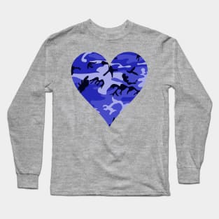 Camouflage Blue Heart Colorful pattern 2020 Long Sleeve T-Shirt